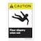 Signmission ANSI Caution Sign, Floor Slippery When Wet, 10in X 7in Decal, 7" H, 10" W, Landscape OS-CS-D-710-L-19758 - alternate 1